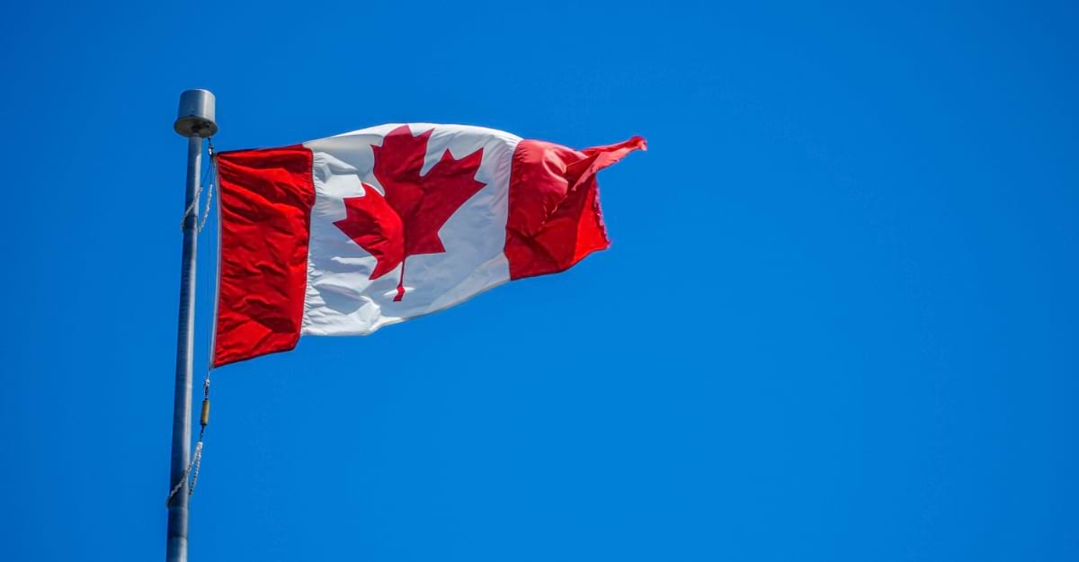 Canadian flag waving